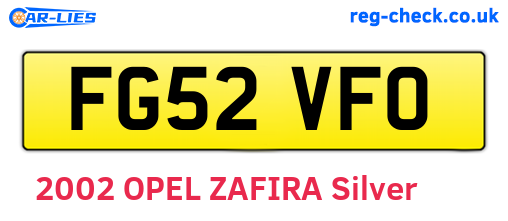 FG52VFO are the vehicle registration plates.