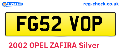 FG52VOP are the vehicle registration plates.