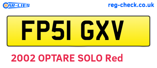 FP51GXV are the vehicle registration plates.