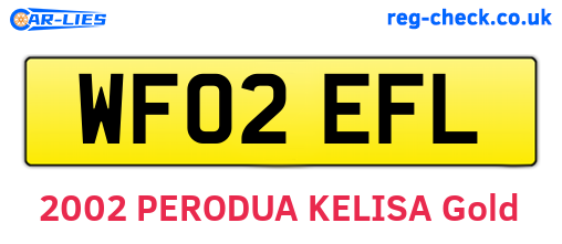 WF02EFL are the vehicle registration plates.