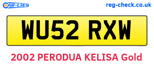WU52RXW are the vehicle registration plates.
