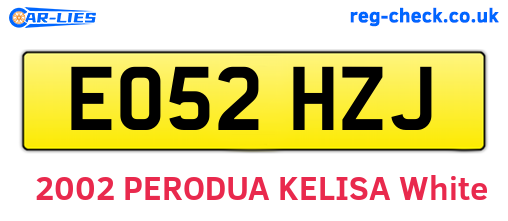 EO52HZJ are the vehicle registration plates.