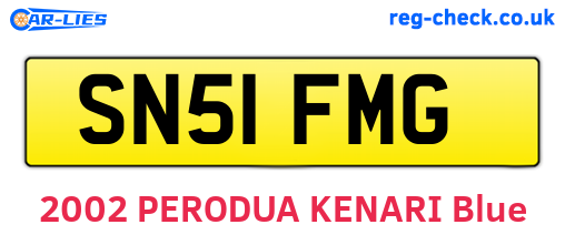 SN51FMG are the vehicle registration plates.