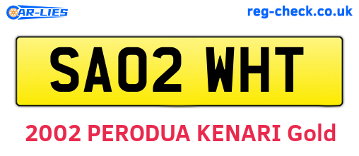 SA02WHT are the vehicle registration plates.