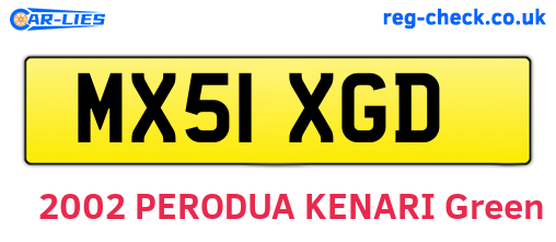 MX51XGD are the vehicle registration plates.