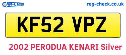 KF52VPZ are the vehicle registration plates.
