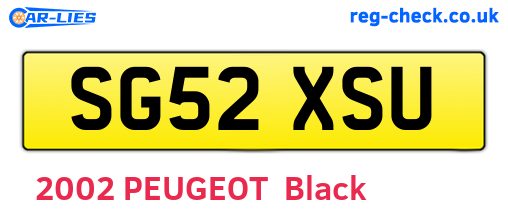 SG52XSU are the vehicle registration plates.