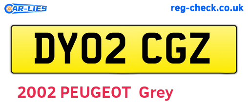 DY02CGZ are the vehicle registration plates.