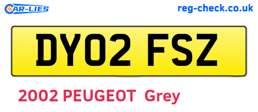 DY02FSZ are the vehicle registration plates.