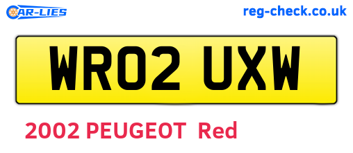 WR02UXW are the vehicle registration plates.