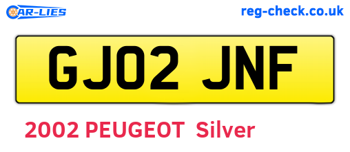 GJ02JNF are the vehicle registration plates.