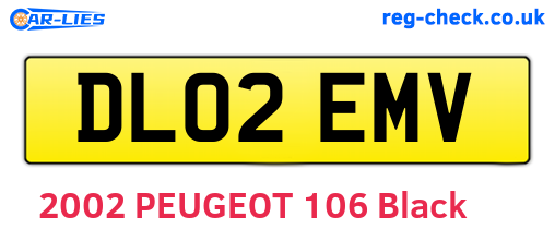 DL02EMV are the vehicle registration plates.