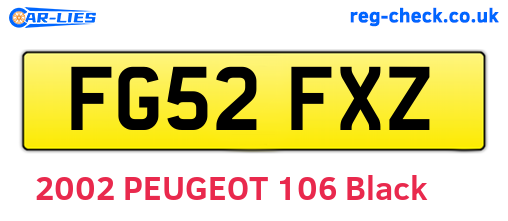 FG52FXZ are the vehicle registration plates.