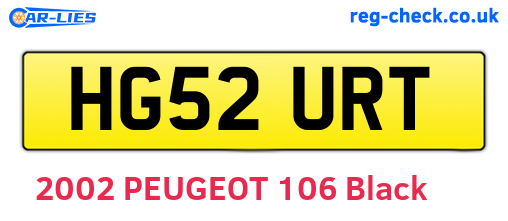 HG52URT are the vehicle registration plates.