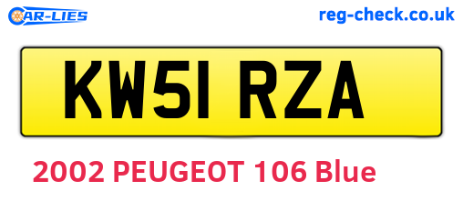 KW51RZA are the vehicle registration plates.