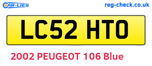 LC52HTO are the vehicle registration plates.