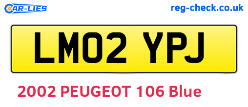 LM02YPJ are the vehicle registration plates.
