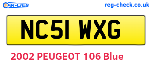 NC51WXG are the vehicle registration plates.