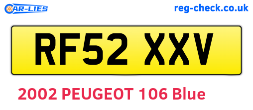 RF52XXV are the vehicle registration plates.