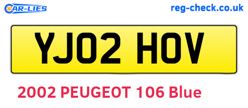YJ02HOV are the vehicle registration plates.
