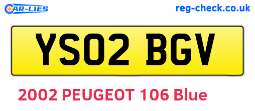 YS02BGV are the vehicle registration plates.