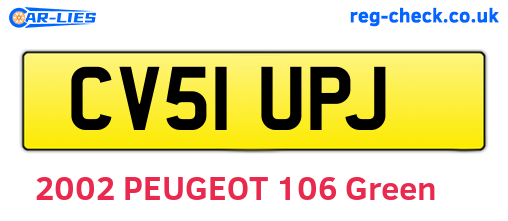 CV51UPJ are the vehicle registration plates.