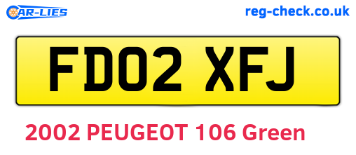 FD02XFJ are the vehicle registration plates.