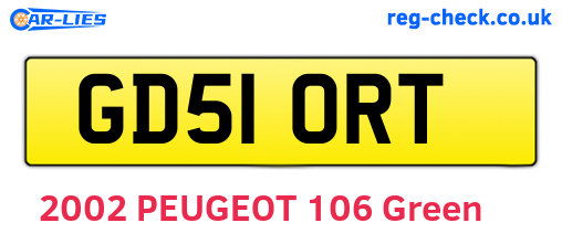 GD51ORT are the vehicle registration plates.