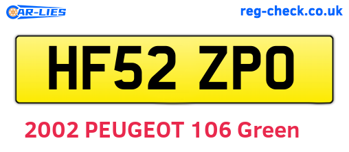 HF52ZPO are the vehicle registration plates.