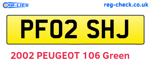 PF02SHJ are the vehicle registration plates.