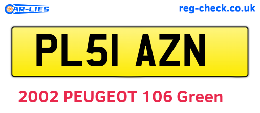 PL51AZN are the vehicle registration plates.
