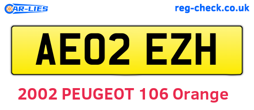 AE02EZH are the vehicle registration plates.