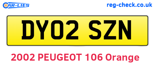 DY02SZN are the vehicle registration plates.