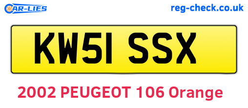 KW51SSX are the vehicle registration plates.