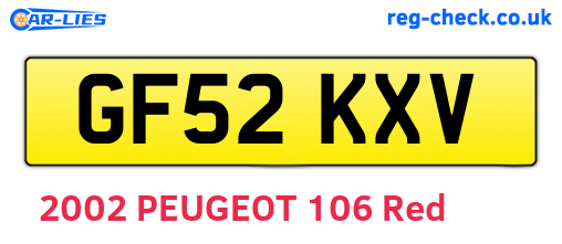 GF52KXV are the vehicle registration plates.