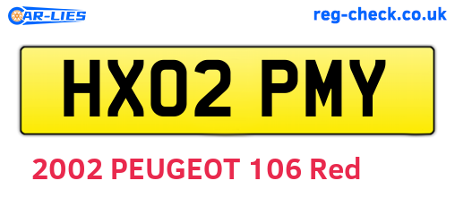 HX02PMY are the vehicle registration plates.