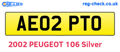 AE02PTO are the vehicle registration plates.