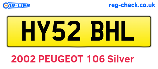 HY52BHL are the vehicle registration plates.