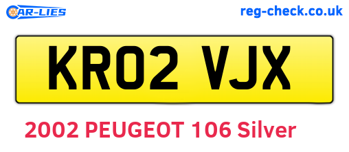 KR02VJX are the vehicle registration plates.