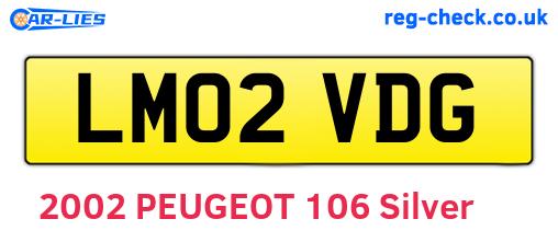 LM02VDG are the vehicle registration plates.