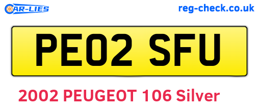 PE02SFU are the vehicle registration plates.