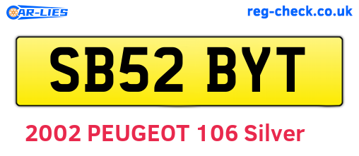 SB52BYT are the vehicle registration plates.