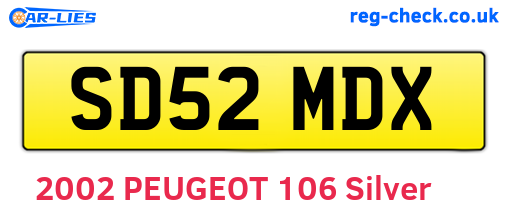 SD52MDX are the vehicle registration plates.