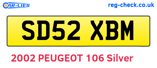 SD52XBM are the vehicle registration plates.