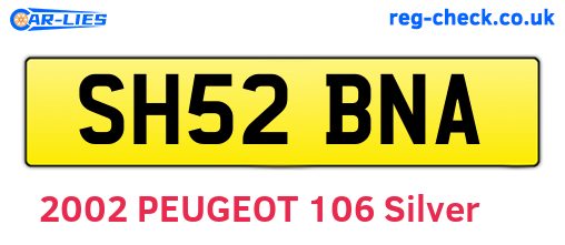 SH52BNA are the vehicle registration plates.