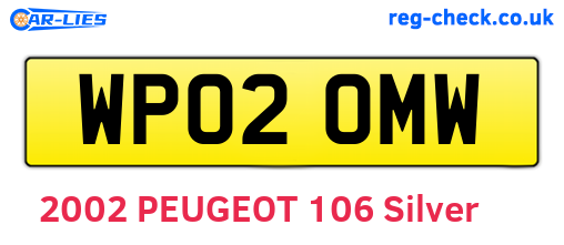 WP02OMW are the vehicle registration plates.