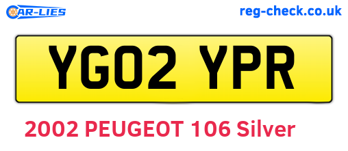 YG02YPR are the vehicle registration plates.