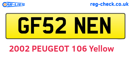 GF52NEN are the vehicle registration plates.