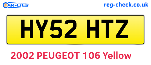 HY52HTZ are the vehicle registration plates.