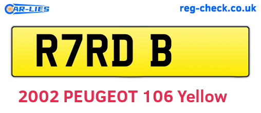 R7RDB are the vehicle registration plates.